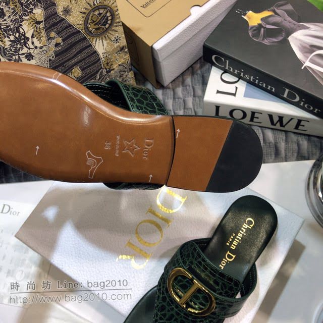 DIOR女鞋 迪奧2021專櫃新款CD字母金屬logo平底人字拖 Dior果凍色拖鞋  naq1421